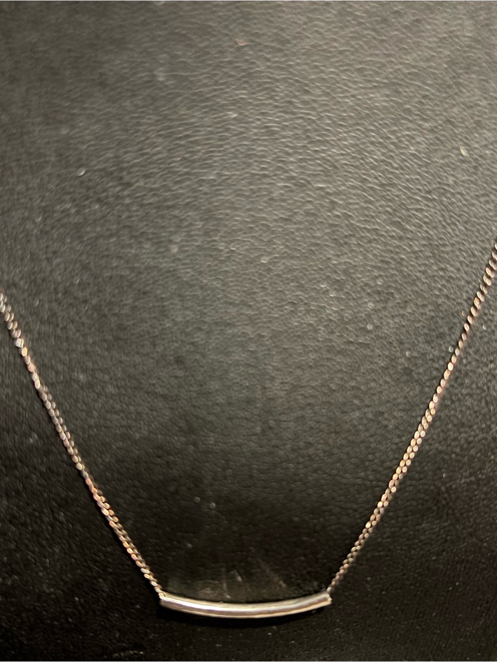 .925 Sterling Silver Delicate Bar Pendant Necklace Fine Jewelry